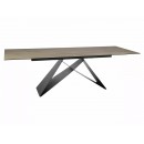 Стол обеденный SIGNAL WESTIN Ceramic Sabbia светло-коричневый/черный мат 160-240/90